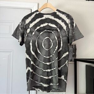 NWT BASIC PLEASURE‎ MODE tie dye black grey white swirl crew neck tee t-shirt